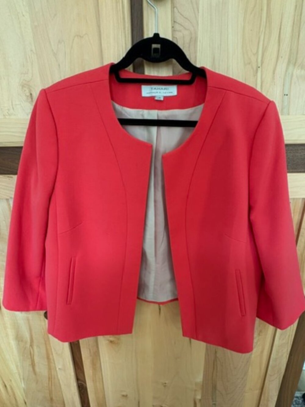 Tahari by Arthur S. Levine Coral Open Front Blazer Size 18 - Picture 1 of 6